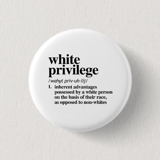 Badge Rond 2,50 Cm Définition de privilège blanc (Devant)