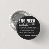 BADGE ROND 2,50 CM DÉFINITION DES INGÉNIEURS (Devant & derrière)