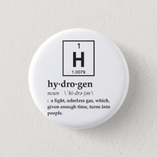 Badge Rond 2,50 Cm Définition d'hydrogène