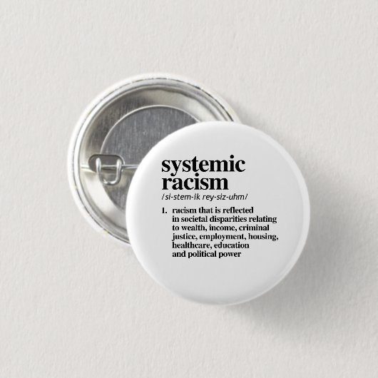 Badge Rond 2,50 Cm Définition du racisme systémique (Devant & derrière)
