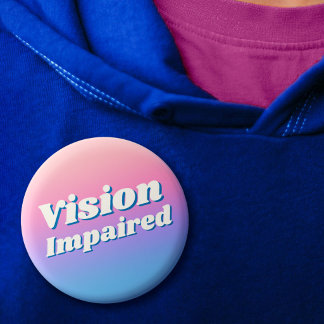 Badge Rond 2,50 Cm Dégradé Féminin Rose Bleu Handicap Visuel