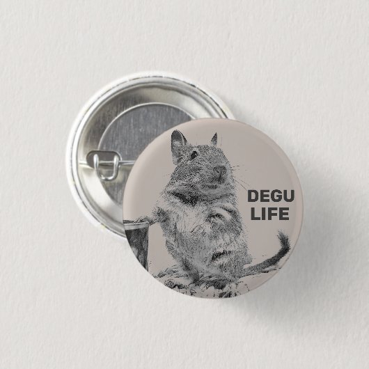 BADGE ROND 2,50 CM ⊿ DEGU. ⊿ (Devant & derrière)