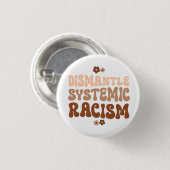 Badge Rond 2,50 Cm Démanteler le racisme systémique (Devant & derrière)