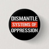 Badge Rond 2,50 Cm Démanteler les systèmes d'oppression Bâton rectang (Devant)