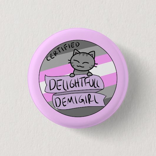 Badge Rond 2,50 Cm Demigirl délicieux (Devant)