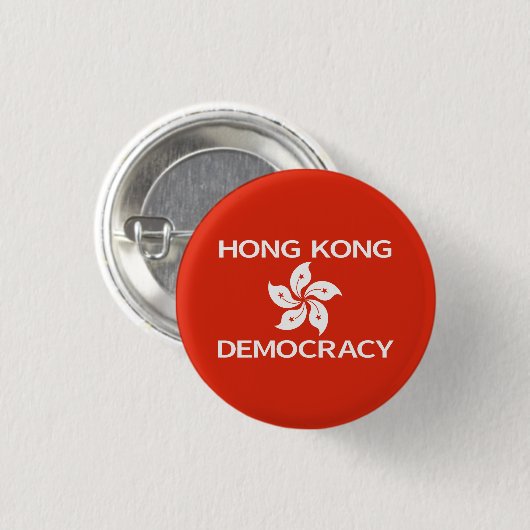 Badge Rond 2,50 Cm Démocratie Hong Kong Orchid Flag (Devant & derrière)