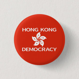 Badge Rond 2,50 Cm Démocratie Hong Kong Orchid Flag