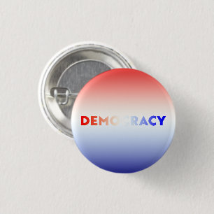 Badge Rond 2,50 Cm Démocratie rouge blanc et bleu dégradé patriotique