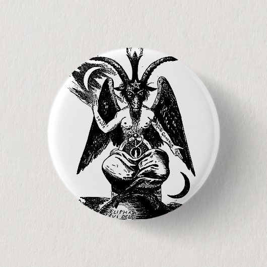 Badge Rond 2,50 Cm Démon Baphomet de Der (Devant)