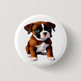 Badge Rond 2,50 Cm Denim Veste Boxer Chien