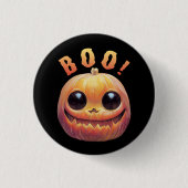 Badge Rond 2,50 Cm Déplaisant mignon chef Citrouille Halloween Dit Bo (Devant)