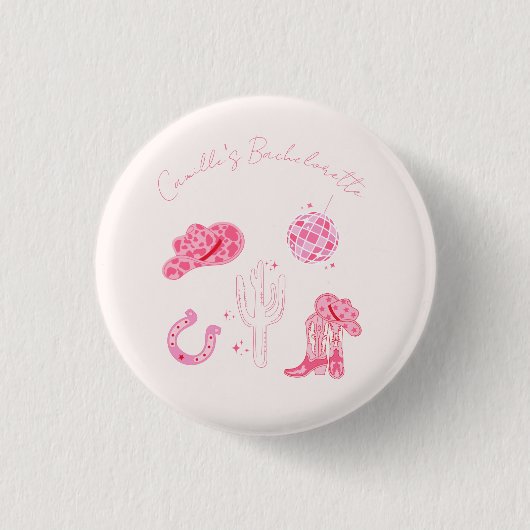 Badge Rond 2,50 Cm Dernière Disco Rodeo Bachelorette Week-end (Devant)