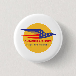 Badge Rond 2,50 Cm DeSantis Airlines Funny Political Meme Ron DeSanti