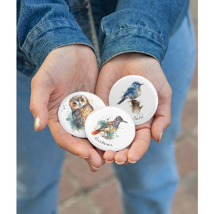 Badge Rond 2,50 Cm Desert Spirit, Roadrunner en Aquarelle personnalis