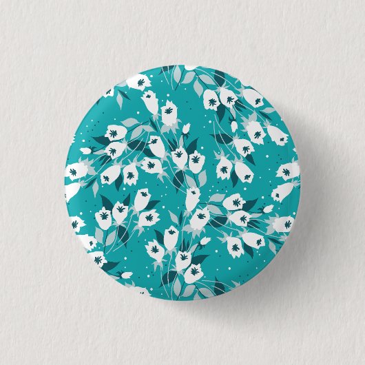 Badge Rond 2,50 Cm Design d'art botanique Motif élégant à la fleur de (Devant)