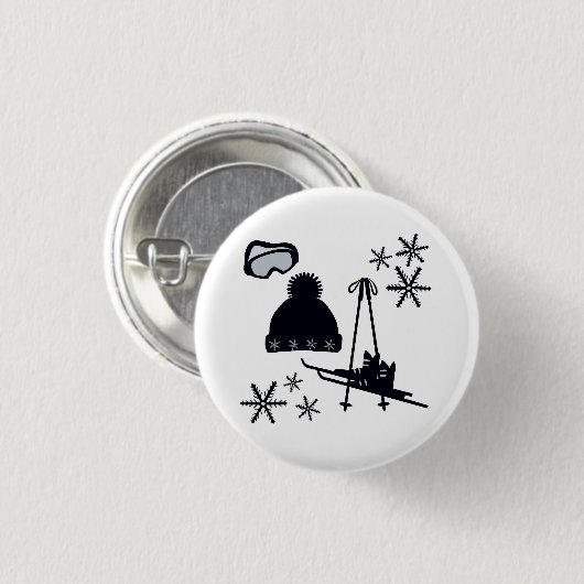 Badge Rond 2,50 Cm Design de neige de différents objets (Devant & derrière)