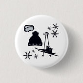 Badge Rond 2,50 Cm Design de neige de différents objets (Devant)