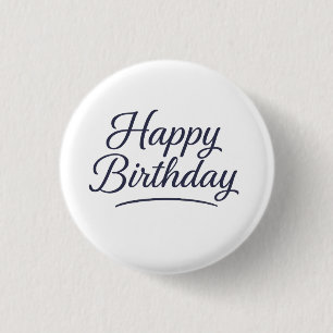 Badge Rond 2,50 Cm Design élégant de calligraphie d'anniversaire