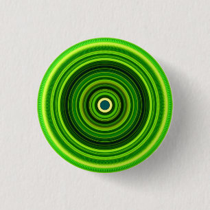 Badge Rond 2,50 Cm Design Mandala vert géométrique-64555