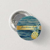 Badge Rond 2,50 Cm Design Moderne, Plage, Voir, Ananas (Devant & derrière)