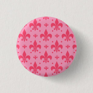Badge Rond 2,50 Cm Design Motif rose Fleur de lis