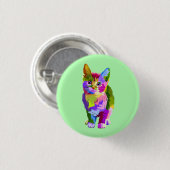 Badge Rond 2,50 Cm Design prismatique Stylisé Kitten-32345 (Devant & derrière)