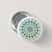 Badge Rond 2,50 Cm Design vert de fleurs Mandala (Devant & derrière)
