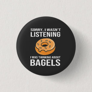 Badge Rond 2,50 Cm Désolé de penser à Bagels Jewish Hanoukka