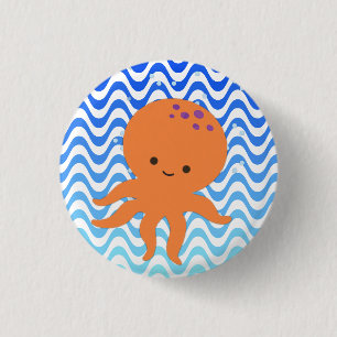 Badge Rond 2,50 Cm Dessin animé de pieuvre mignonne