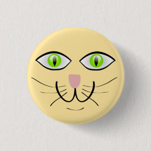 Badge Rond 2,50 Cm Dessin animé visage drôle de chat-29034