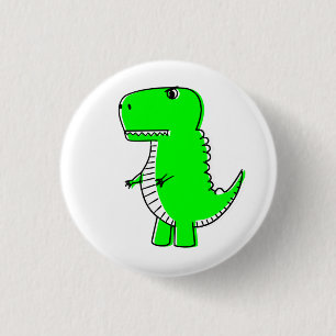 Badge Rond 2,50 Cm Dessin de dinosaure vert