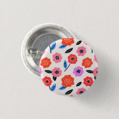 Badge Rond 2,50 Cm dessin de fleurs de Han (Devant & derrière)