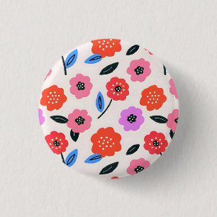Badge Rond 2,50 Cm dessin de fleurs de Han