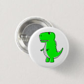 Badge Rond 2,50 Cm Dessin Dinosaure Vert (Devant & derrière)