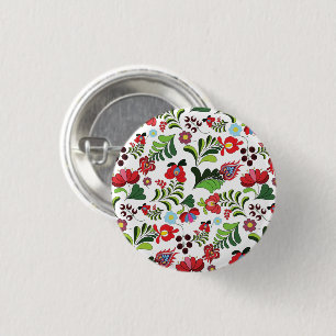 Badge Rond 2,50 Cm dessin floral matyo hongrois