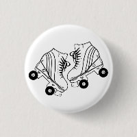 Dessin minimaliste de patins à rouleaux noirs et b