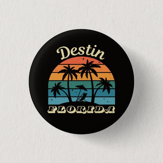 Badge Rond 2,50 Cm Destin Floride (Devant)