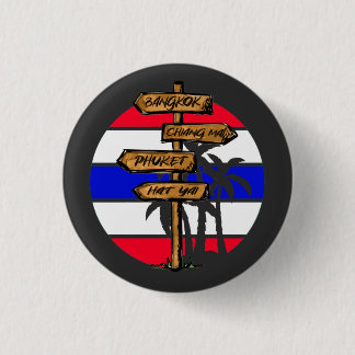 Badge Rond 2,50 Cm Destinations Thaïlande - Bangkok Chiang Mai Phuket