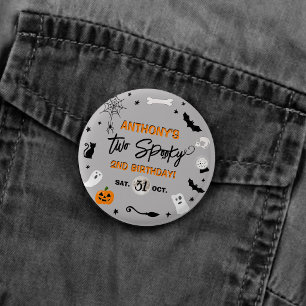Badge Rond 2,50 Cm Deux effrayants ! Faveur de fête d'anniversaire Ha