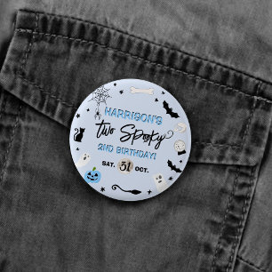 Badge Rond 2,50 Cm Deux effrayants ! Garçons Halloween 2ème anniversa