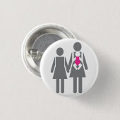 Badge Rond 2,50 Cm Deux mamans et une fille (Devant & derrière)
