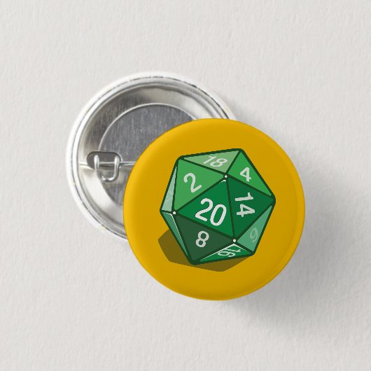 Badge Rond 2,50 Cm Deux Pips - Vert D20 (Devant & derrière)