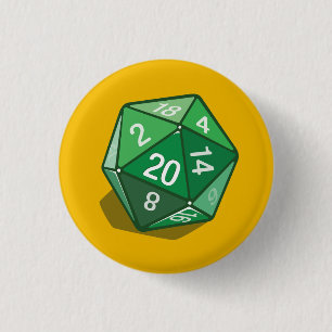 Badge Rond 2,50 Cm Deux prises - Green D20
