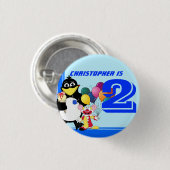 Badge Rond 2,50 Cm Deuxième anniversaire (Devant & derrière)