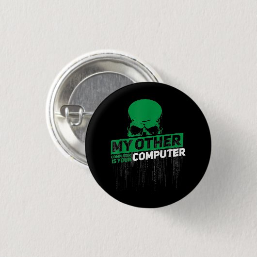 Badge Rond 2,50 Cm Développeur Sysadmin Engineer Hacker Code d'admini (Devant & derrière)