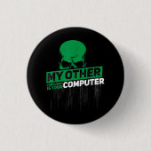 Badge Rond 2,50 Cm Développeur Sysadmin Engineer Hacker Code d'admini (Devant)