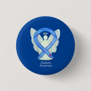 Badge Rond 2,50 Cm Diabetes Awareness Ribbon Angel Custom Label Pin