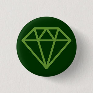 Badge Rond 2,50 Cm Diamant simple - Avocado vert sur Dk Forest Green
