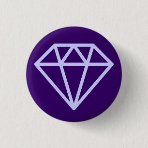 Badge Rond 2,50 Cm Diamant simple - Bleu en poudre sur violet profond