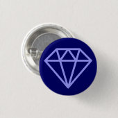 Badge Rond 2,50 Cm Diamant simple - Bleu pastel sur Deep Navy (Devant & derrière)